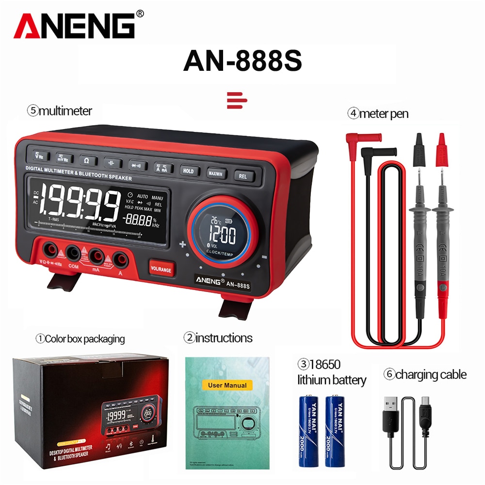 ANENG AN999S Multimètre de Table - Bluetooth - 19999 Points - Appareil de mesure numérique professionnel – Image 12