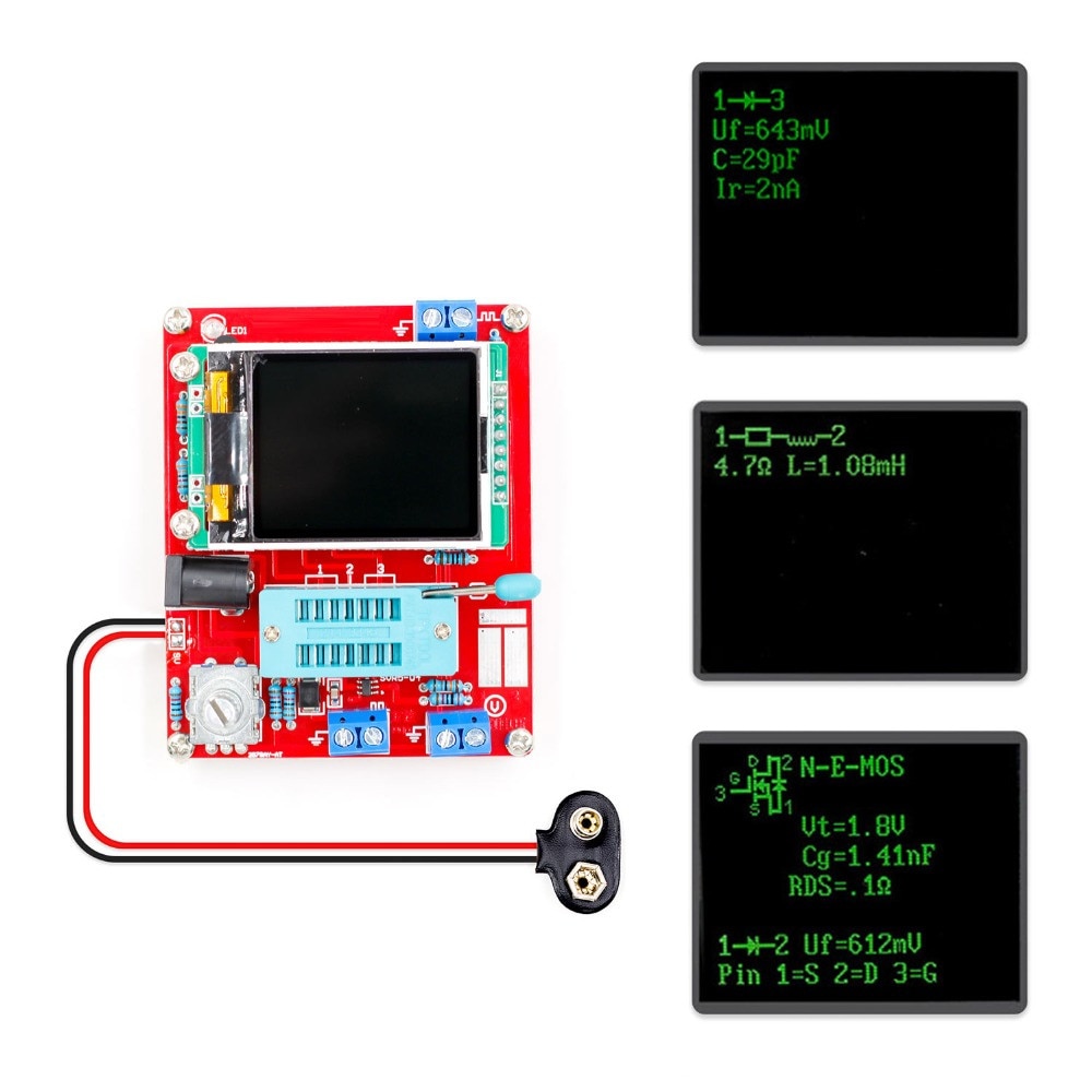Testeur multifonctionnel GM328 - Testeur de transistors Diode Capacitance ESR Voltage Fréquence Mètre PWM Générateur de signaux à ondes carrées – Image 2
