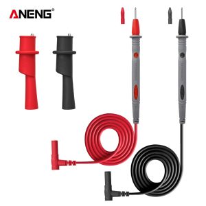 ANENG PT1034 Cordon de test pour multimètre en silicone + Crocodile Test Clip 1000V Flame Retardant Needle Probe