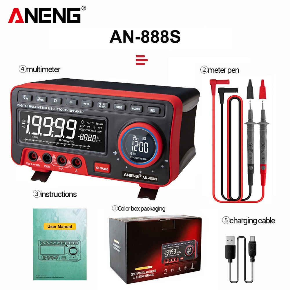 ANENG AN999S Multimètre de Table - Bluetooth - 19999 Points - Appareil de mesure numérique professionnel – Image 11
