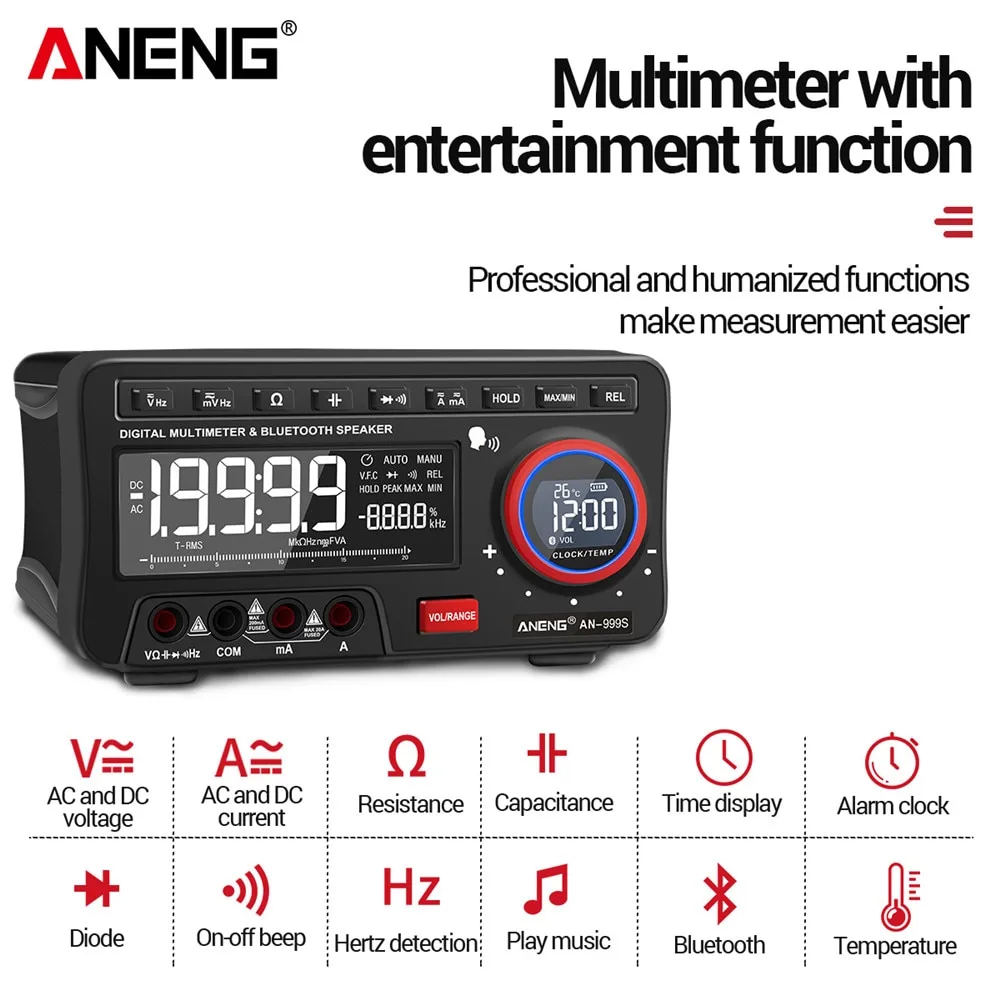 ANENG AN999S Multimètre de Table - Bluetooth - 19999 Points - Appareil de mesure numérique professionnel – Image 2