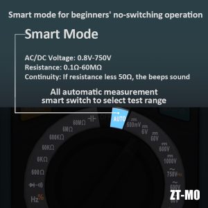 Alternative view of BSIDE ZT-M1 Multimètre numérique professionnel True RMS 8000 Testeur analogique 20A Current DC AC Voltage Capacitance VFC ohm battery Hz test