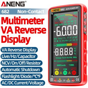 Alternative view of ANENG 682 multimètre testeur électrique numérique intelligent avec grand écran couleur, ampèremètre AC/DC, testeur de tension.
