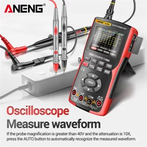 Alternative view of ANENG-Oscilloscope numérique AOS02, test de transistor, multimètre, taux d'échantillonnage 48ms, 10 Z successifs, bande passante analogique, prise en charge du stockage de formes d'onde