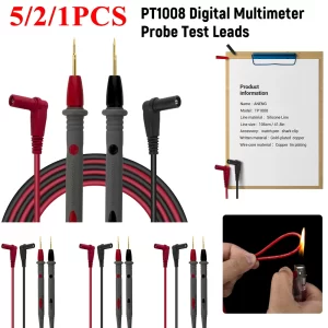 Multimètre numérique PT1008, fils de test de sonde, 20A, 1000V, pointes de voiture, multimètre, testeur, fil de plomb, stylo, câble, universel, 1 pièce, 2 pièces, 5 pièces