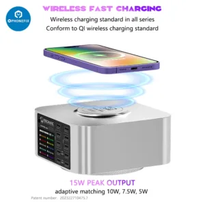 X-POWER mécanique Plus Max Station de chargeur sans fil 10 ports QC3.0 PD3.1 Charge rapide pour iPhone 15 14 13 11Pro Max Xiaomi Ordinateur portable